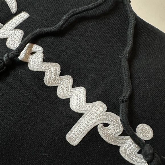 VTG Champion Premium Reverse Weave Hoodie Large Black Heavyweight Streetwear - Picture 10 of 10